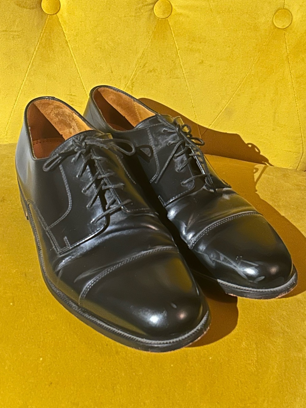 Cole Haan Black Cap-Toe Derby Oxfords-Vintage